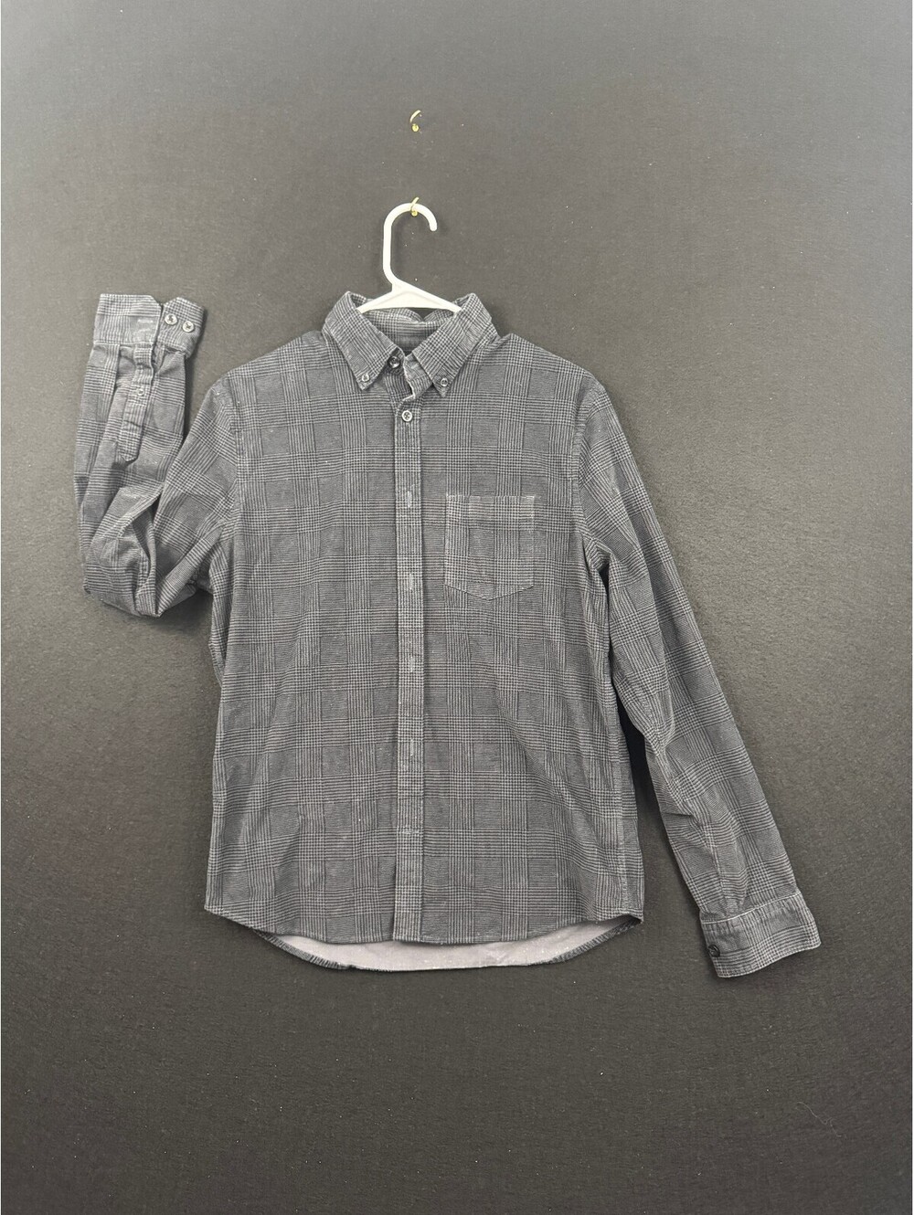 Express Men's Small Gray Plaid Button-Up Shirt